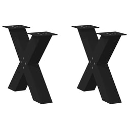vidaXL - Salontafelpoten - 2 - st - X-vormig - 60x(42-43) - cm - staal - zwart