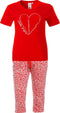 Rebelle Happy Hearts - Pyjamaset - Ronde hals korte mouwen - Rood