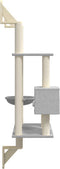 vidaXL - Kattenmeubel - wandgemonteerd - met - krabpaal - 153 - cm - lichtgrijs