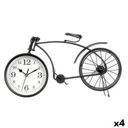 Bordsklocka Fiets - Wandklok Metaal 38 x 20 x 4 cm - Zwart (4 Stuks)