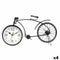 Bordsklocka Fiets - Wandklok Metaal 38 x 20 x 4 cm - Zwart (4 Stuks)