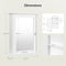 eSituro Toiletkast met Spiegeldeur en Verstelbare Plank Wit 42 x 58,5 x 12 cm