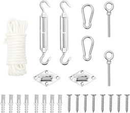 vidaXL - 9-delige - Zonneschermaccessoireset - roestvrij - staal