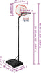 vidaXL Basketbalstandaard 282-352 cm polyethyleen wit