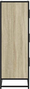 vidaXL - Hoge - kast - 68x35x106,5 - cm - bewerkt - hout - en - metaal - sonoma - eiken