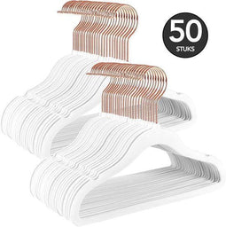 Brixy 50 Baby Kledinghangers - Fluweel - Antislip - Wit