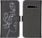 iMoshion Hoesje Geschikt voor Samsung Galaxy S10 Hoesje Met Pasjeshouder - iMoshion Design Softcase Bookcase - Wit / Zwart / Woman Flower Black