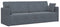 vidaXL - Ligbed/Bank - 2-in-1 - Donkergrijs - 213x144x60 - cm - Fluweel