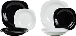Luminarc Carine Serviesset - wit - zwart - 18-delig - 6 personen