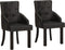 vidaXL - Eetkamerstoelen - 2 - st - echt - geitenleer - zwart