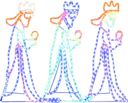 vidaXL - Kerstfiguren - drie - koningen - met - 504 - LED's - 99,5x45,5 - cm