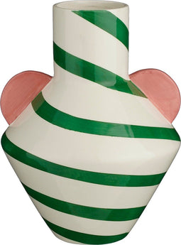 Mica Decorations Stratt Vaas - Keramiek - H28 x Ø22 cm - Groen