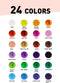 HIMI Gouache - set van 24 kleuren - dekkende verf in kunststof opbergbox roze (24 stuks)