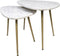 HSM Collection Salontafel Marseille Wit/Goud Marmer/Metaal Set van 2