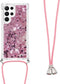 Lunso - Geschikt voor Samsung Galaxy S23 Ultra - Telefoonhoes met koord - Glitter Rose