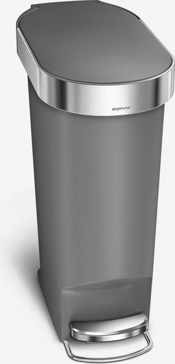 Simplehuman Prullenbak Slim - 40 l - Pedaalemmer - Grijs