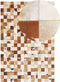CAMILI - Patchwork vloerkleed - Bruin - 160 x 230 cm - Koeienhuid leer
