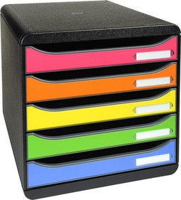 Exacompta BIG-BOX PLUS Iderama - Ladenbox 5 laden A4+ - Harlekijn mat