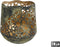 Theelichthouder Antoinet L groen/goud metaal 12x14x15cm.