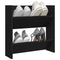Wandschoenenkast 60x18x60 cm bewerkt hout zwart