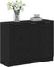 vidaXL - Dressoir - Zwart - Eiken - 90,5x30x70 - cm - Engineered - Wood