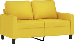 vidaXL - Tweezitsbank - 120 - cm - stof - lichtgeel