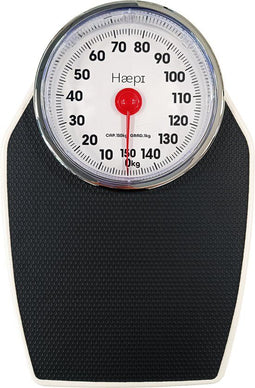 Haepi Leo - Mechanische personenweegschaal - Groot scherm en grote cijfers - Capaciteit 150 kg - 40 cm hoog en 28 cm breed
