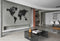 MiMi Innovations Giant Houten Wereldkaart - Muurdecoratie - 280x170 cm - Zwart