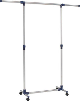 vidaXL - Kledingrek - verstelbaar - 165x44x150 - cm - roestvrij - staal - zilver