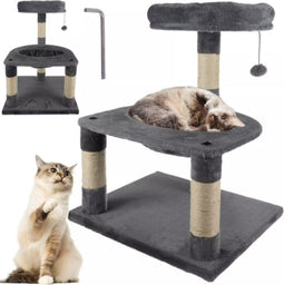 Purlov Kattenkrabpaal 71cm Grijs - Ultieme Speel- en Rustplaats voor Katten