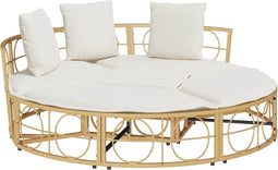 vidaXL - Loungebed - voor - buiten - zonder - luifel - poly - rattan