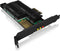 Icy Box PCIe 4.0 - PCIe extensiekaart voor 2x M.2 SSDs met heatsinks - Antraciet