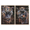 Schilderij Home ESPRIT Zwart Gouden Luipaard Koloniaal Coating 50 x 3,5 x 70 cm (2 Stuks)