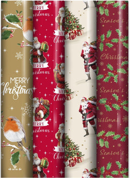 Benza KE125 - Kerst cadeaupapier - 4 rollen 7 mtr x 70 cm multikleur