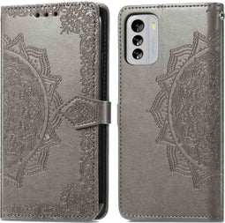 iMoshion Hoesje Geschikt voor Nokia G60 Hoesje Met Pasjeshouder - iMoshion Mandala Bookcase - Grijs