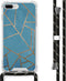 iMoshion Hoesje Geschikt voor iPhone 8 Plus / 7 Plus Hoesje Met Koord - iMoshion Design Hoesje met Koord - Blauw / Meerkleurig / Goud / Blue Graphic