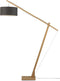 GOOD&MOJO Vloerlamp Montblanc - Bamboe/Donkergrijs - 175x47x207cm - Scandinavisch,Bohemian - Staande lampen voor Woonkamer - Slaapkamer