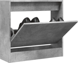 Schoenenkast 60x21x57 cm bewerkt hout betongrijs