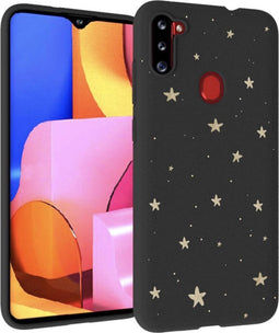 iMoshion Hoesje Geschikt voor Samsung Galaxy M11 / A11 Hoesje Siliconen - iMoshion Design hoesje - Zwart / Meerkleurig / Goud / Stars Gold
