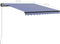 vidaXL - Luifel - handmatig - uittrekbaar - met - LED - 350x250 - cm - blauw - en - wit