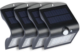 V-TAC VT-767-2-B - Solar Wandlamp - IP65 Waterdicht 220 Lumen 4000K - Zwart (set van 4)