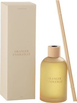 J-Line geurolie + stokjes Accords Essentiels - Oranger Ensoleillé - geel - 250 ml