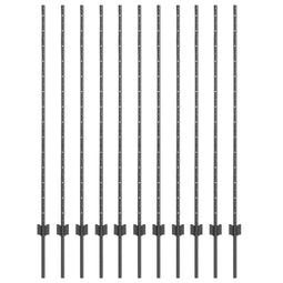 vidaXL - Schuttingpalen - 22 - stuks - U-Channel - Grijs - 140 - cm - Staal