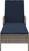 vidaXL - Ligbed - met - Kussen - Grijs - Poly - Rattan