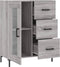 vidaXL - Dressoir - 69,5x34x90 - cm - bewerkt - hout - grijs - sonoma - eikenkleurig