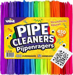 Vaive Knutselset Pijpenragers & Wiebeloogjes - 450-delig - Creatief speelgoed - (450 stuks)