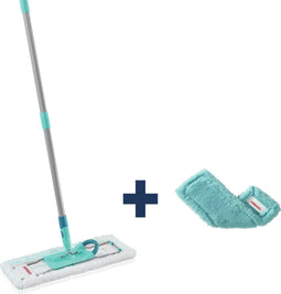 Leifheit Profi vloerwisser xl Micro Duo + EXTRA static stofdoek - 42 cm wisbreedte - 146 cm rug vriendelijke werkhoogte - 360° draaibare scharnier - Click System