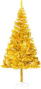 vidaXL - Kunstkerstboom - met - verlichting - en - kerstballen - 180 - cm - PET - goud
