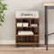 vidaXL - Printerstandaard - met - Wielen - Oud - Hout - 41x32x48 - cm