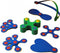 Clixo Crew - Magnetisch speelgoed - Flexibele onderdelen met spinner accessoires - Blauw/groen (30 stuks)